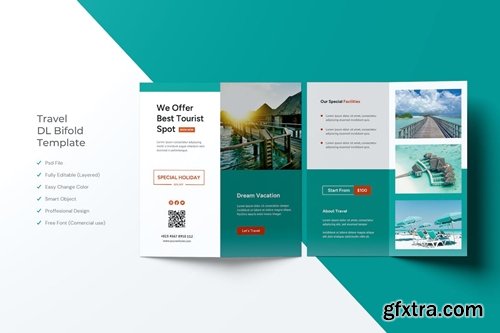 Travel DL Bifold Flyer Template 9GDFUSM