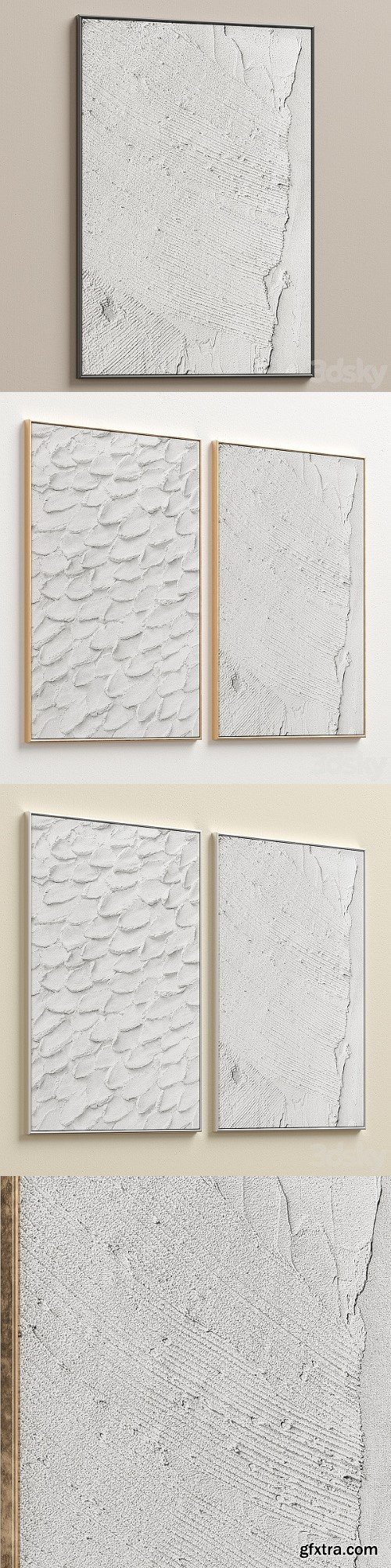 Boho Gray Relief Plaster Wall Art C 677