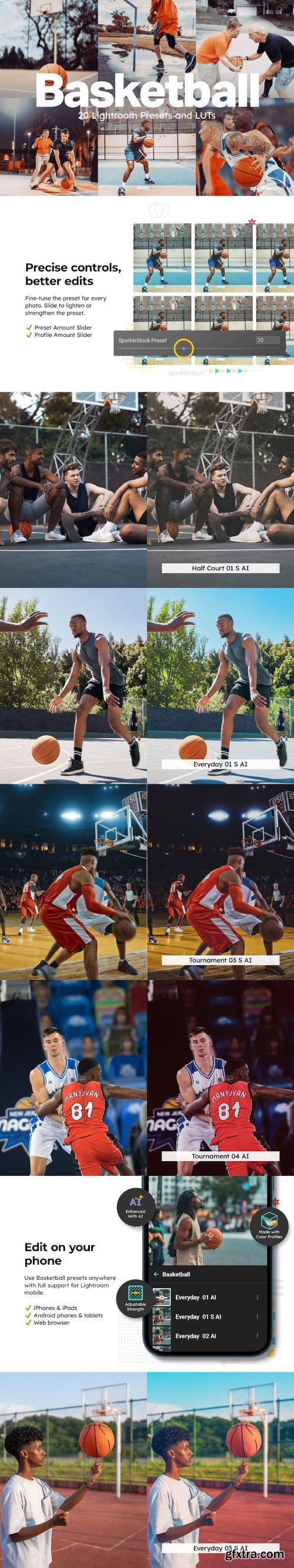 20 Basketball Lightorom Presets and LUTs