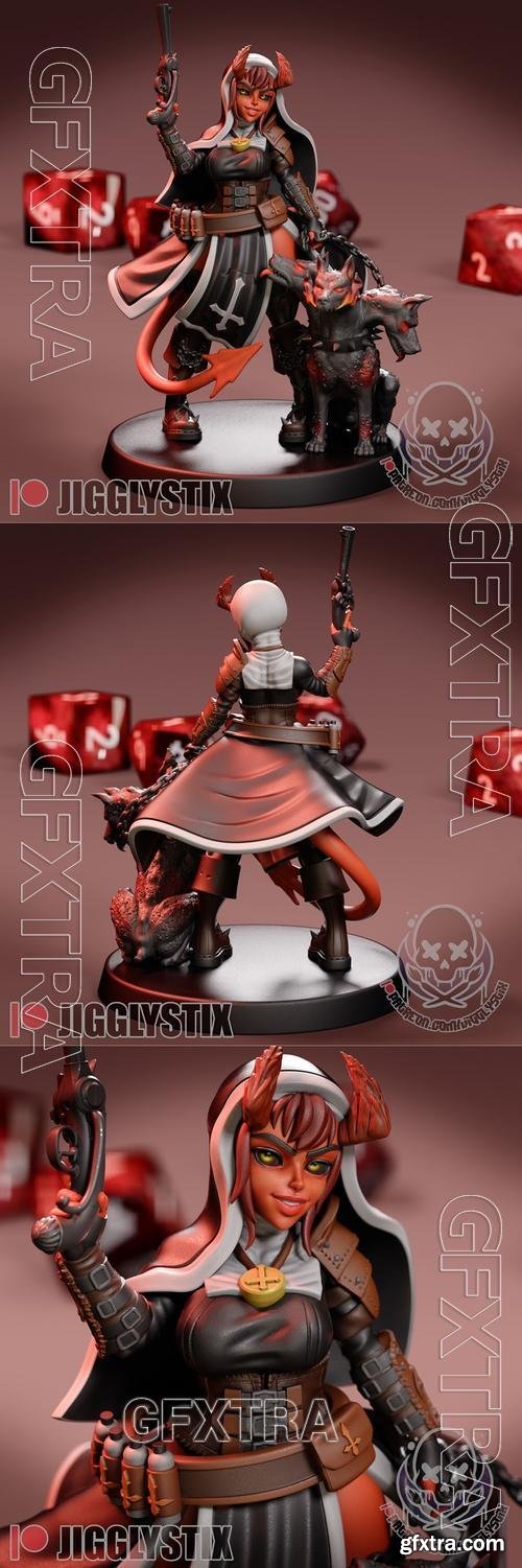 Demon Nun Huntress - Jigglystix &ndash; 3D Print Model