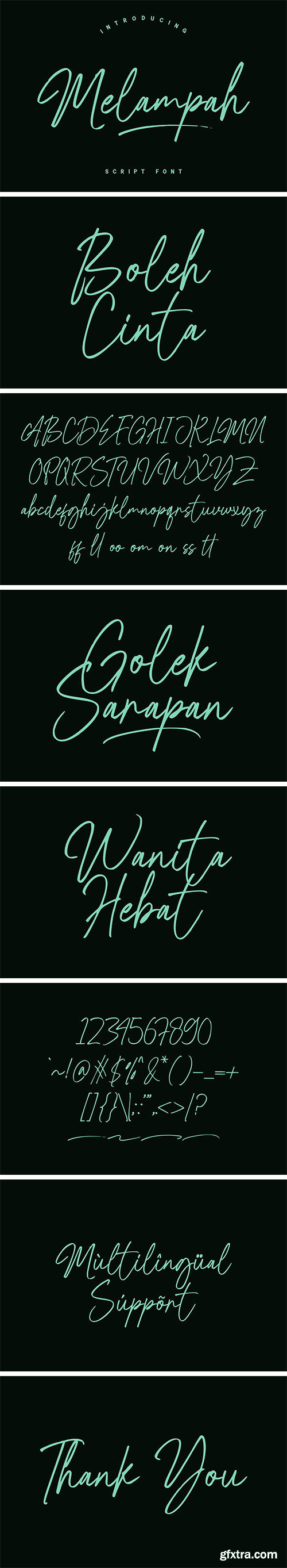 Melampah - Script Font