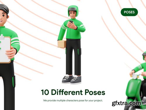 Delivery Courier 3D Character Illustration Ui8.net