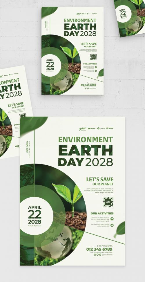 Earth Day Environmental Flyer Poster Layout 566646102