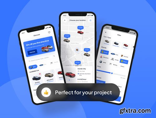 FazCar - Car Rental App UI Kit Ui8.net