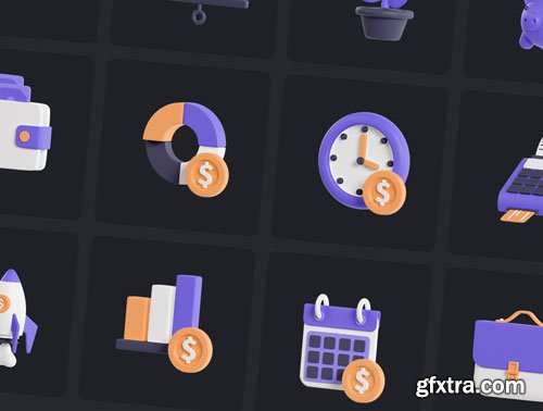 Finance 3D Icons Ui8.net