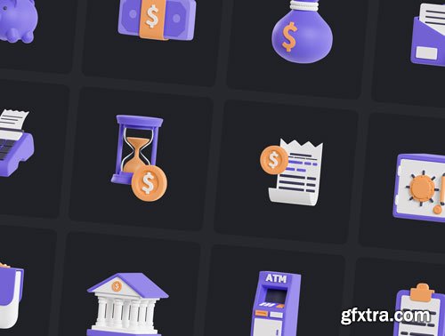 Finance 3D Icons Ui8.net