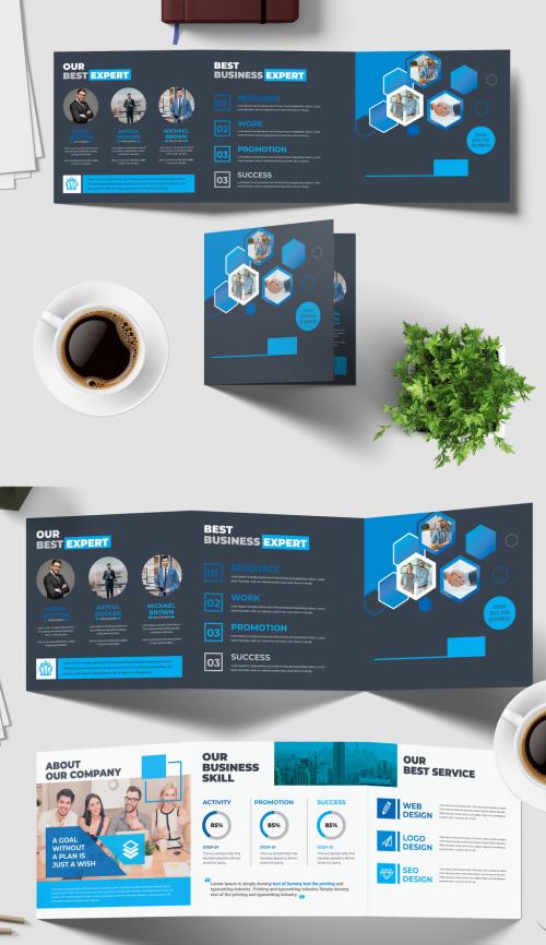 Business Expert Square Trifold Brochure Design 566556900