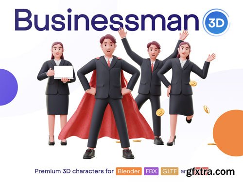 Jobly - Businessman 3D Characters Ui8.net