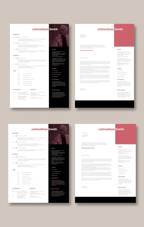 Black and White Resume Layout 378632853