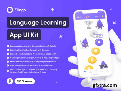 Elingo - Language Learning App UI Kit Ui8.net