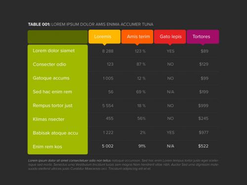 Simple Dark Flat Color Data Table Layout 384831496