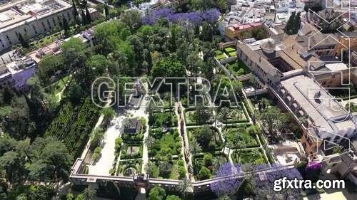 Drone View Of Alcazar Of Seville, Spain 1642337