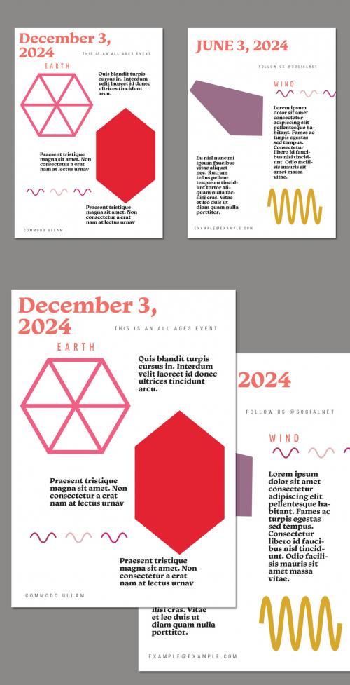 Flyer A4 With Simple Geometric Shapes Minimal Event Template 596427161