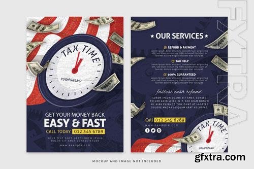 Tax time flyer american theme template in psd