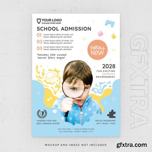 School admission educational flyer template for kids' programs in psd