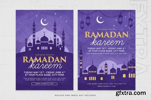 Purple theme ramadan nights flyer template in psd