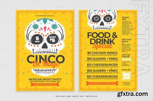 Cinco de mayo fiesta yellow flyer template in psd