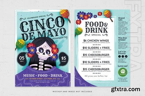 Cinco de mayo fiesta blue and purple theme flyer template in psd