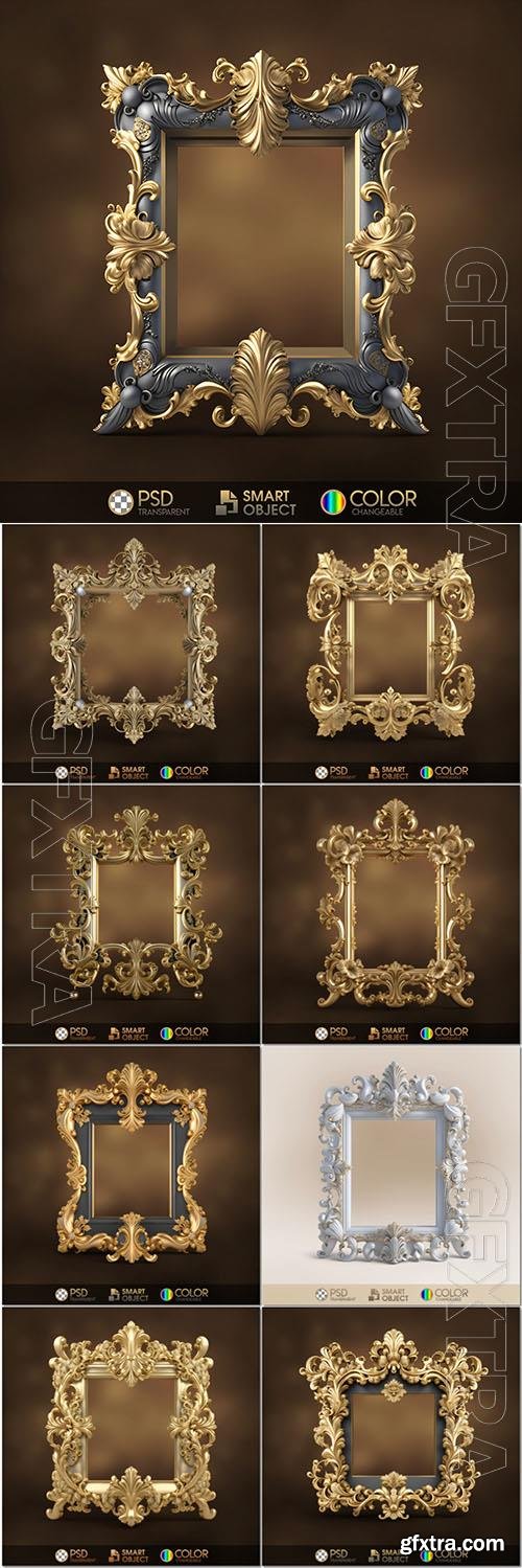 Psd a picture frame with gold trim