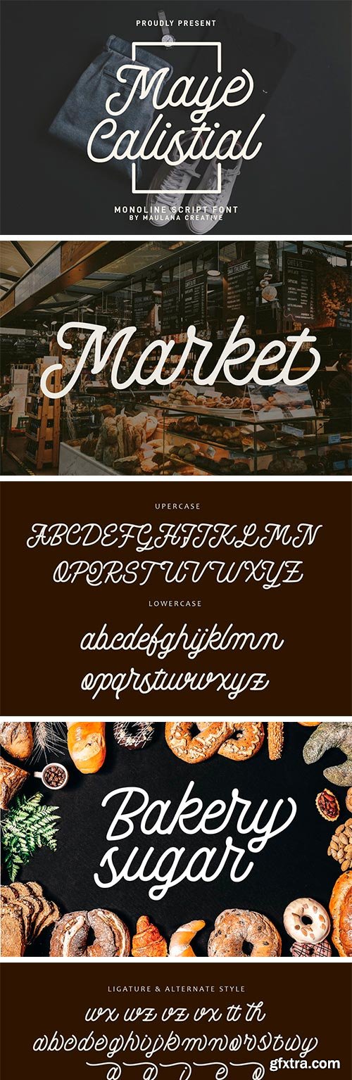 Maye Calistial Monoline Script Font