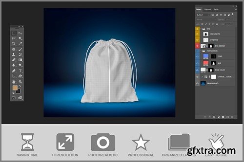 Drawstring Bag Mockup 7NVDNV3