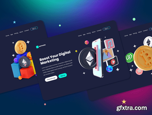 Cryptocurrency 3D Illustration Pack Ui8.net