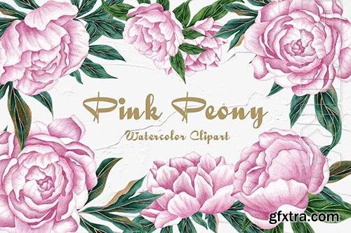 Peony Watercolor Clipart [PNG]