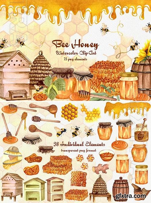 Honey Watercolor Clipart [PNG]