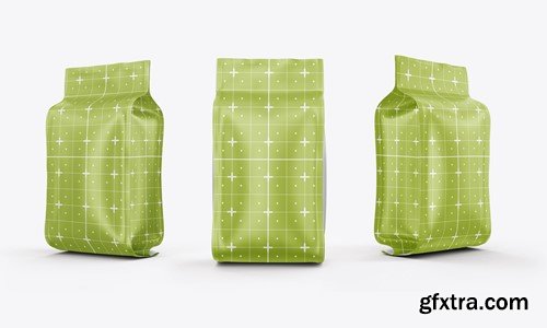 Set 3 Matte Plastic Coffee Bags Mockup 59FJZYA