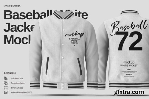 Baseball White Jacket Mockup FX759R9