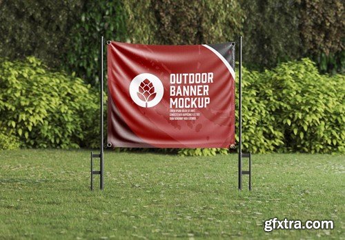 Pack Outdoor Banner Scene Mockup XJ7UEAY