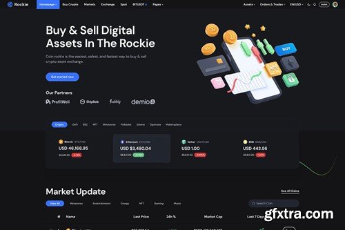 Rockie - Crypto Exchange React Template 97AW9YU