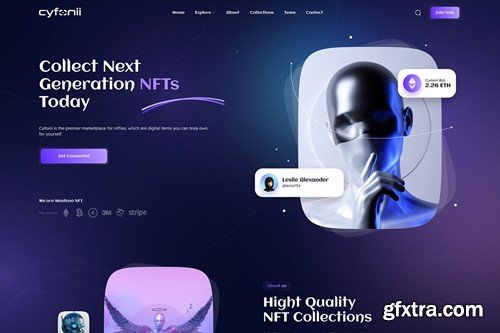 Cyfonii - NFT Portfolio HTML Template LURWWGY