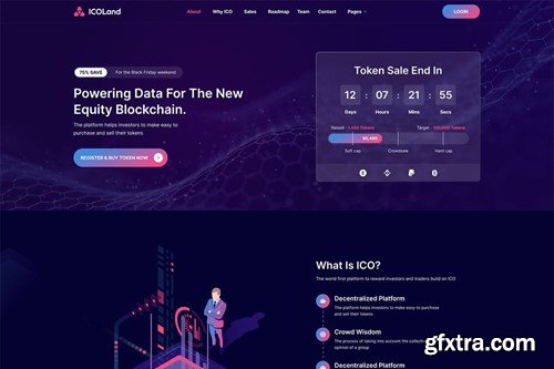 ICOLand | ICO landing page VueJS Template 8CMEHRY