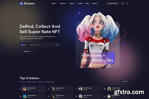 Binasea | NFT Marketplace React Template LCV5GNV