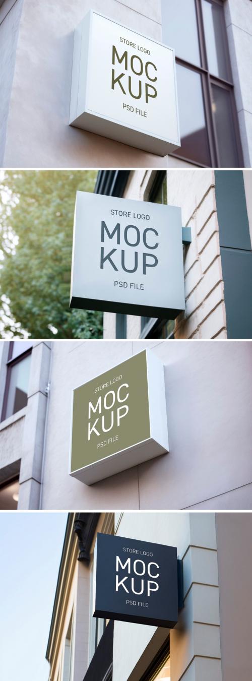 Store logo sign mockup set 591199605