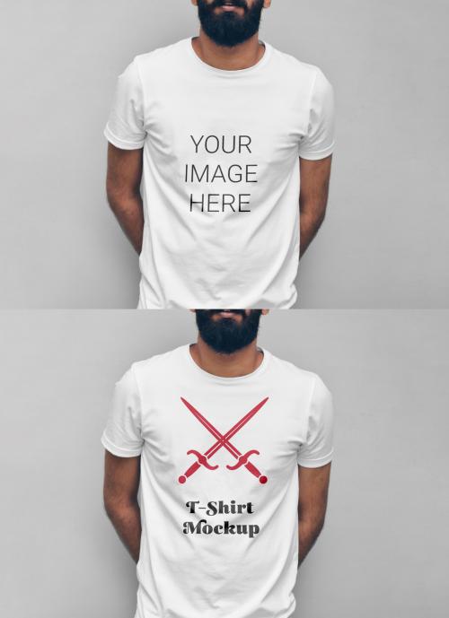 Men with TShirt Mockup 591793199