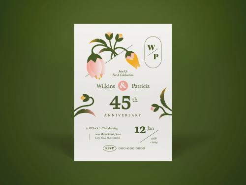 Modern Gradient Floral Anniversary Invitation 566153429