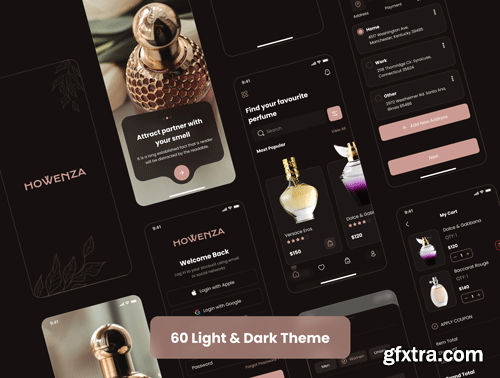 Howenza - Perfume Shop App UI Kit