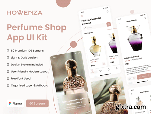 Howenza - Perfume Shop App UI Kit