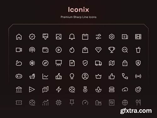 Iconix Sharp Line Icons Ui8.net