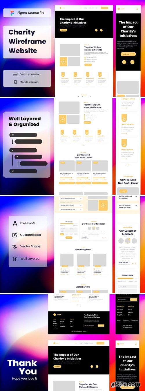 Charity Wireframe Website 5R52MAM