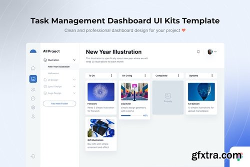 Task Management Dashboard UI Kit Template 9NYAX5F