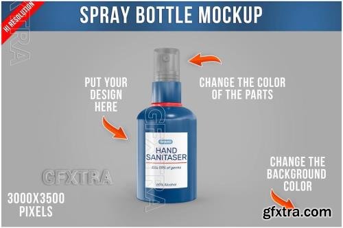 Spray Bottle Plastic Label Mockup MRAL4S9