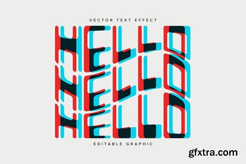 Warped Glitch Vector Text Effect Mockup 337RT55