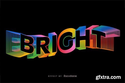Colourful Layered Vector Text Effect Mockup ZTPWTMK