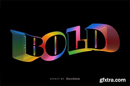Colourful Layered Vector Text Effect Mockup ZTPWTMK