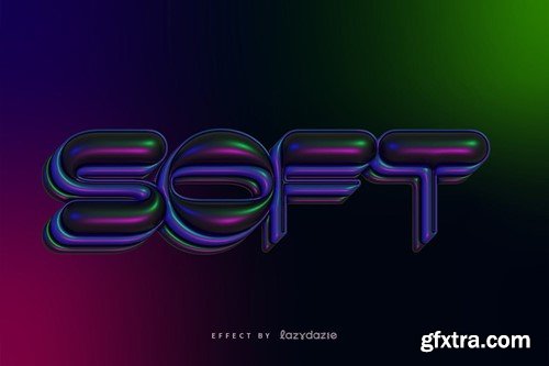 Colourful Inflated 3d Vector Text Effect Mockup SBZWCY7