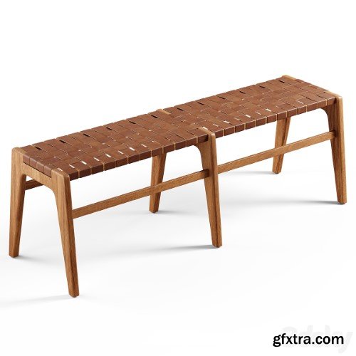 Zara Home - The bench made of wood and leather