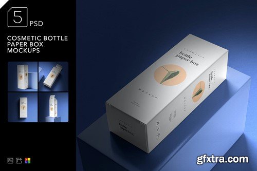 Cosmetic Bottle Paper Box Mockups 2RX8G5X